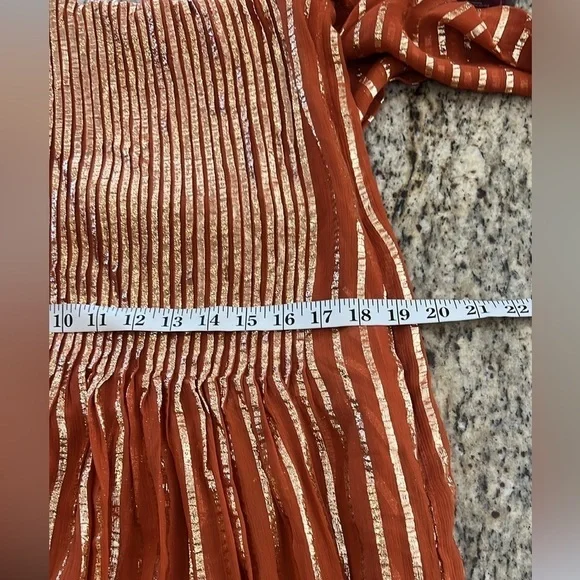 Vintage Albert Nipon, Stunning Metallic Copper Gold Pleated Dress EUC – Size 8 - Picture 13 of 15